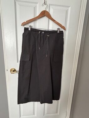 🖤 Oak + Fort Black Utility Skirt | Drawstring Waist | Size L